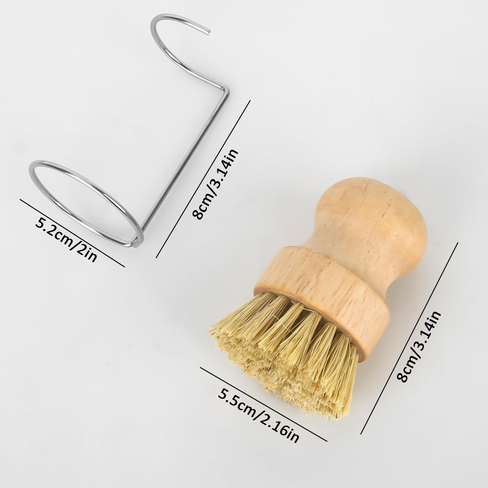 Set 3 Spazzole In Bambù Per Pentole - Setole Resistente Al Calore, Testine Intercambiabili - Foto 4