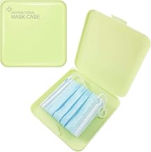 TBOC Cover for Masks – Thin Square Antibacterial Hard Plastic Box [Green] Portable Storage Organizer Lightweight and Reusable Protect Dirty Dust