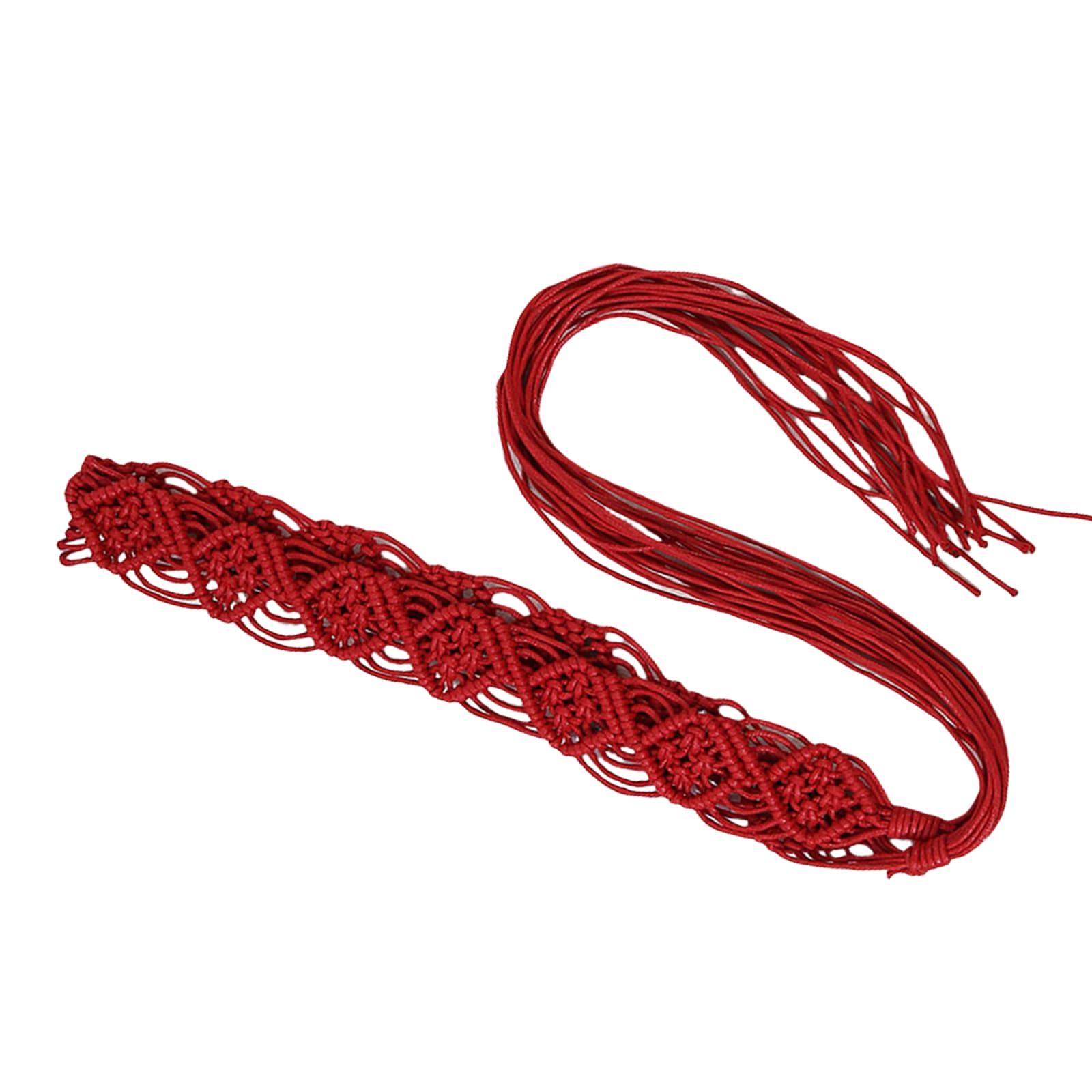 QUEENYARD Popular Waxed Rope Belt For Female Casual Adjustable Self Knotted Crochet Belt For Long Dress Girl Vacation Waist Decors