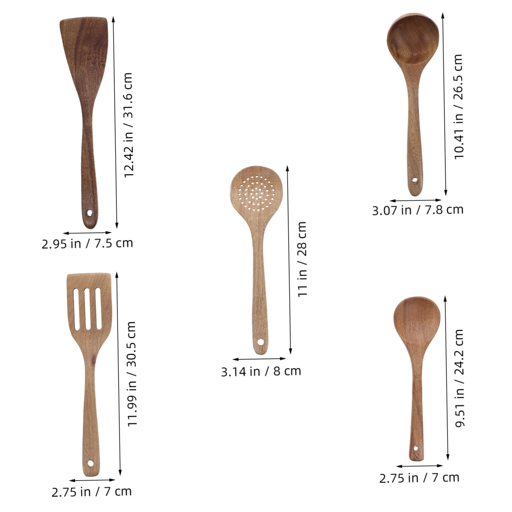 Gatuida Utensili Da Cucina in Legno Naturale Per Girare Mescolare e Servire i Pasti Quotidiani Include Cucchiai Spatole Grande Mestolo Per Zuppa Resistenti Al Calore Per Pentole Antiaderen