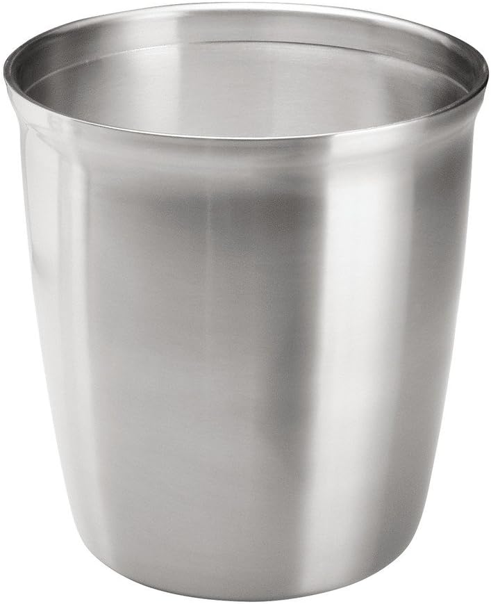InterDesign Forma Wastebasket Trash Can Brushed Stainless Steel