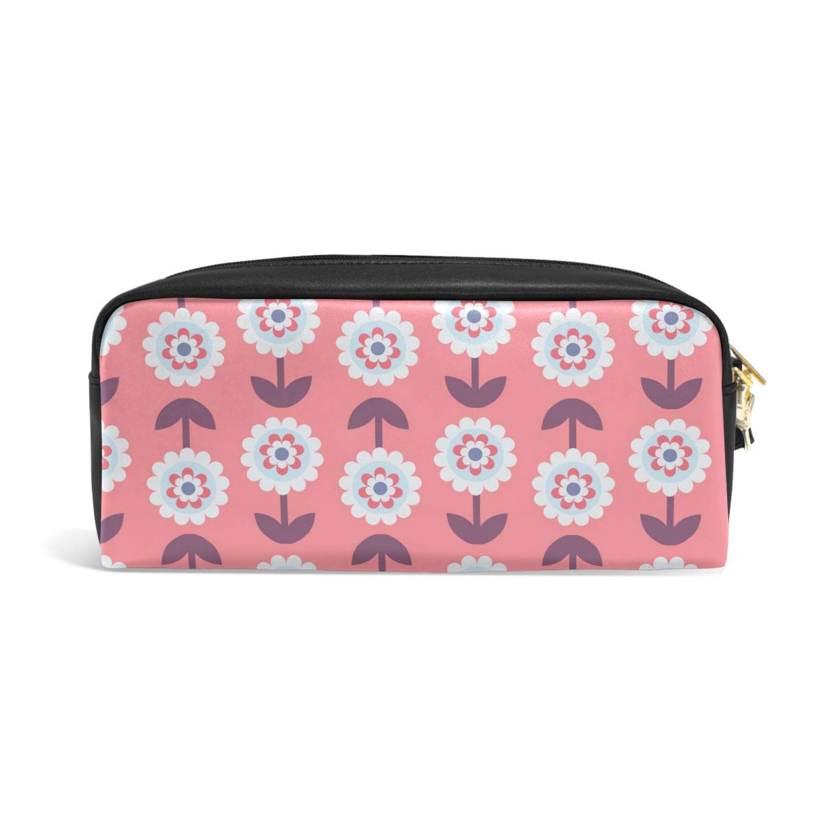 Eslifey Federmäppchen Mit Iris-Blumenprint – 20 Cm | Aus PU-Leder Für Stifte, Kosmetik & Reisen