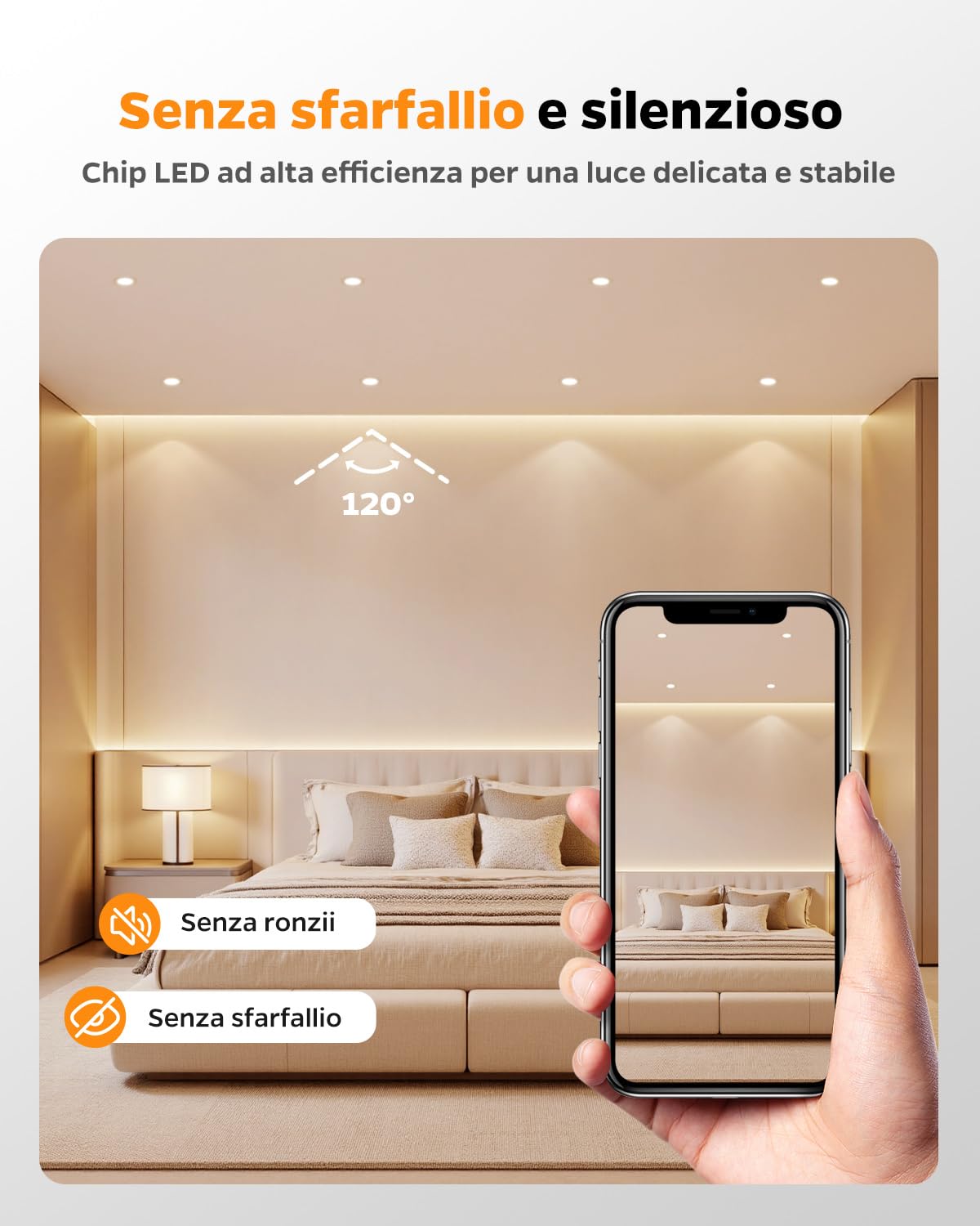 Faretti da Incasso per Cartongesso Dimmerabile, Faretto LED Interno Luce Calda Luce Naturale Luce Fredda, 4W Faretti LED Soffitto Incasso Cartongesso Foro 65-80mm per Bagno Cucina, Set di 12