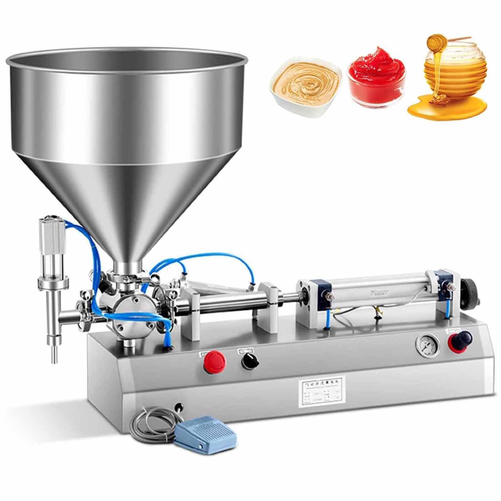 AYCDL Pneumatic Paste Filling Machine, Liquid Paste Filling Machine,Stainless Steel quantitative Paste Filling Machine,for Toothpaste,Shampoo,Oil and Sauce,500ml,500ml