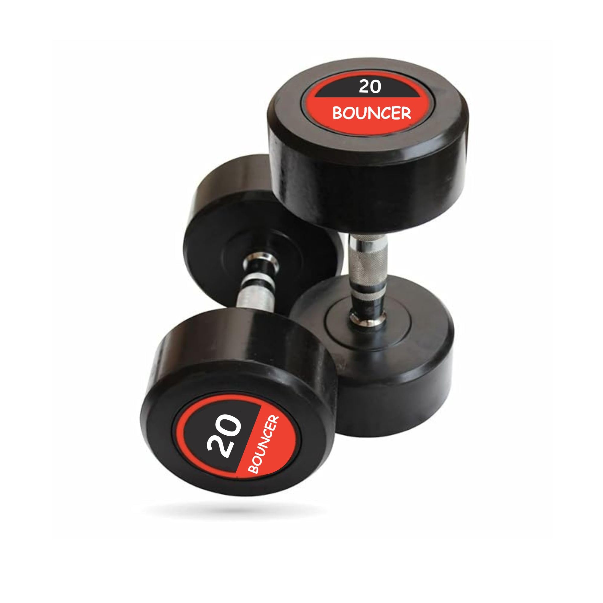 MAIGGA Rubber Coated Bouncer Dumbbell, Professional Round Dumbbells, Dumbbell Set, Dumbbell Set for home workout, Gym dumbbell set, Dumbbell Dumbbells Set for Men and Women (Black) (20kg pair) (B0D4F3Q1NQ) Amazon Price History, Amazon Price Tracker