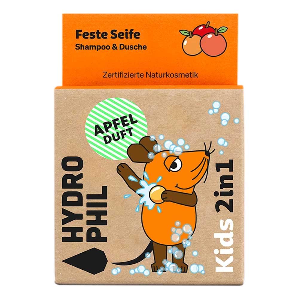 Hydrophil Kids 2in1 Festes Shampoo & Dusche, Maus Apfel, 60g (5)