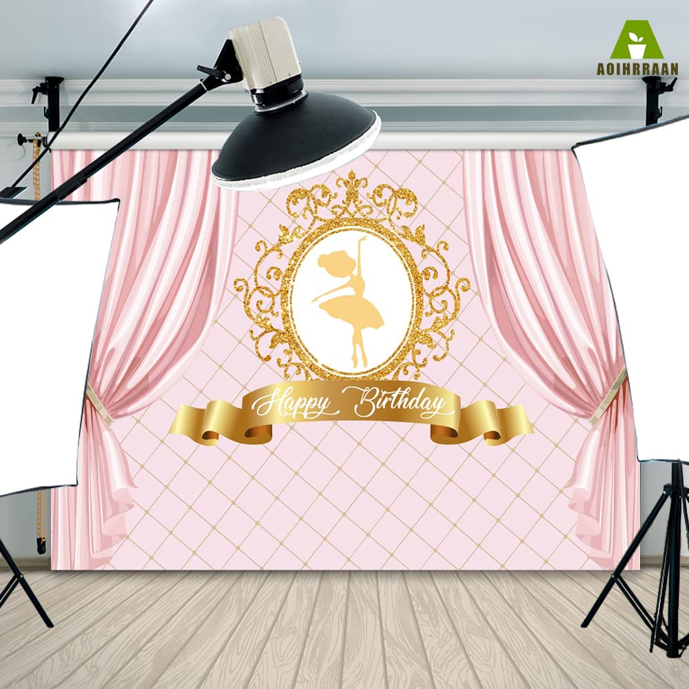 Yeele Ballett-Mädchen Hintergrund 2,3x2,3 M – Runder Fotohintergrund Mit Rosa Blumen Für Babyparty & Portrait