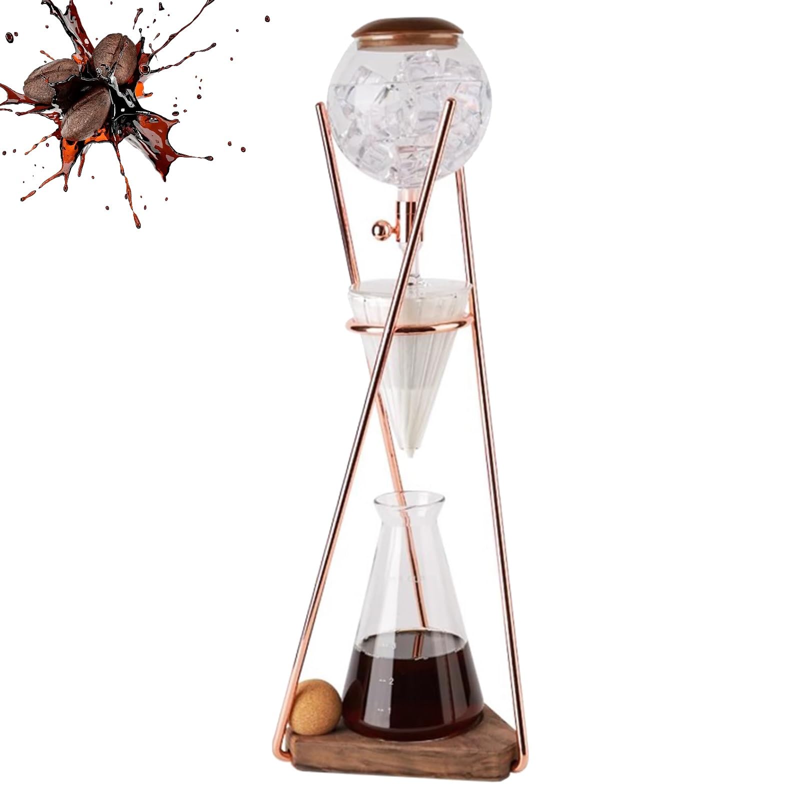 500 ml, ekspres do kawy mrożonej Cold Brew z technologią Slow Drip, regulowana prędkość kapania, ekspres do kawy Cold Brew z ramą ze stali nierdzewnej, przygotowuje 3-5 filiżanek