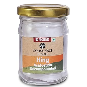 Conscious Food Asafoetida | 100% Pure Hing | Non Compounded | 10g | Extra Strong & Hand Pounded - image, photos