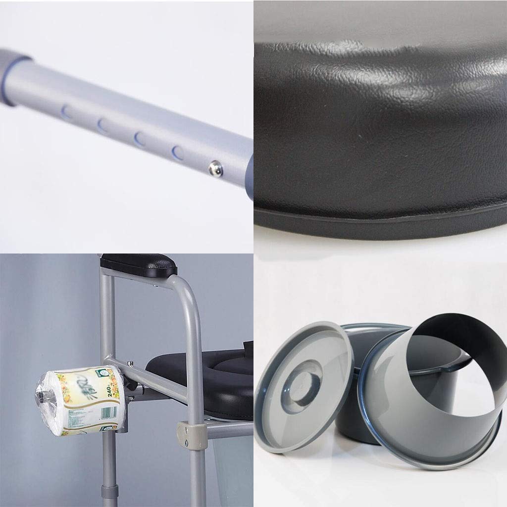 Toilettenstuhl Mit Rückenlehne Armlehne, Bad Dusche Wasserdicht Faltbar Sitz Ergonomie Tragbar Mobiles WC Toilettenhocker