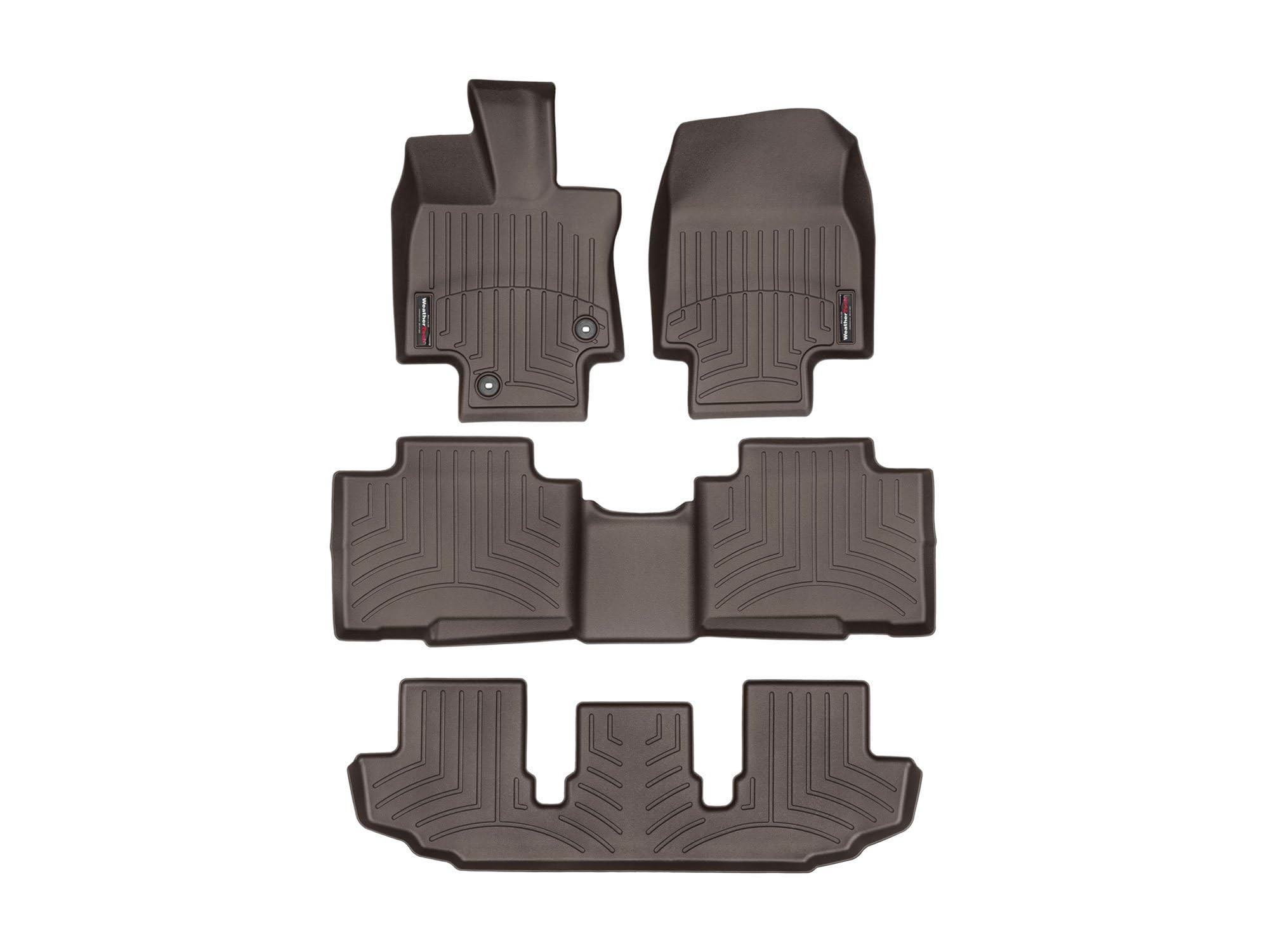 WeatherTech Custom Fit FloorLiners for Toyota Highlander - Full Set (471609-1-2-3), Cocoa
