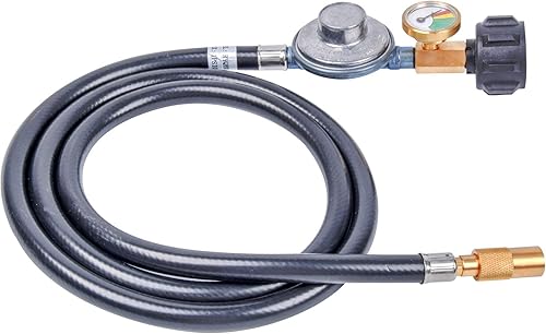 GasSaf Regulador de propano de 5 pies con manguera, regulador de plancha y medidor adecuado para parrilla de mesa Blackstone de 17 pulgadas22