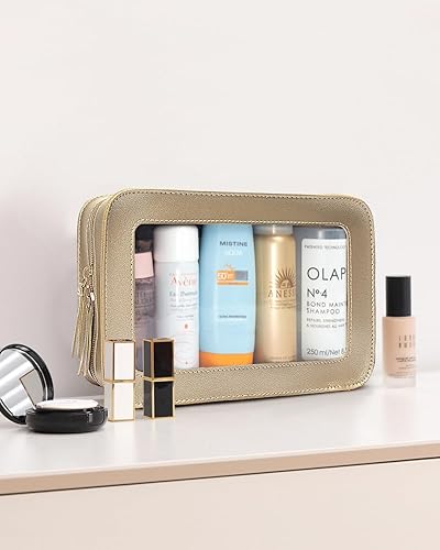 Miniatura 5 de LETGO Bolsas de maquillaje transparentes, bolsa de aseo aprobada por la TSA con cremallera, organizador de maquillaje pequeño para artículos