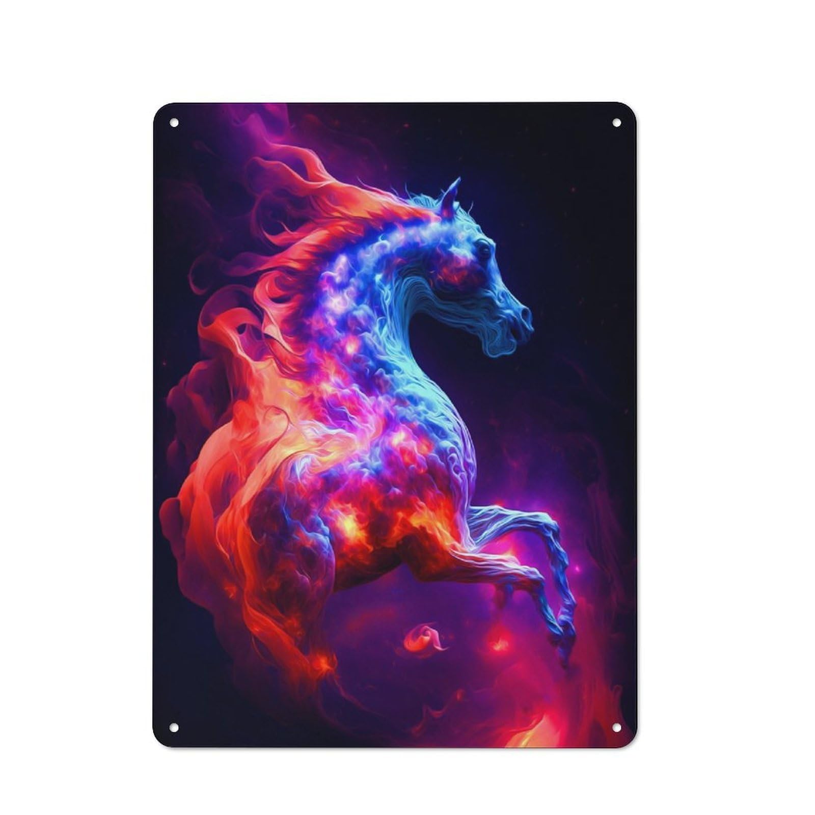 Horse Tin Wall Plaque 40x30cm, Rustic Cottage Wall Art for Dining Room, Cafe, Entryway Or Family Room
