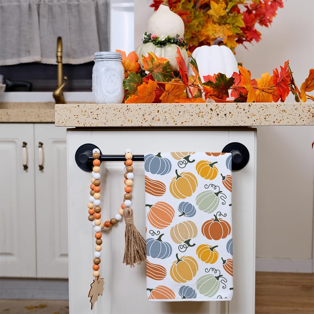 ARKENY Hello Pumpkin Fall Kitchen Towels Set of 2 for Decor Yellow