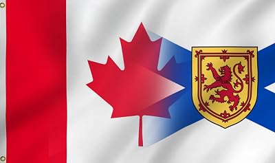 TTRNNHM Canada Nova Scotia Combination Flag 3x5 FT, Vibrant Emblem Patriotic Decoration, Canada Nova Scotia Combination Flag Indoor and Outdoor Decoration Flags (3x5inch)