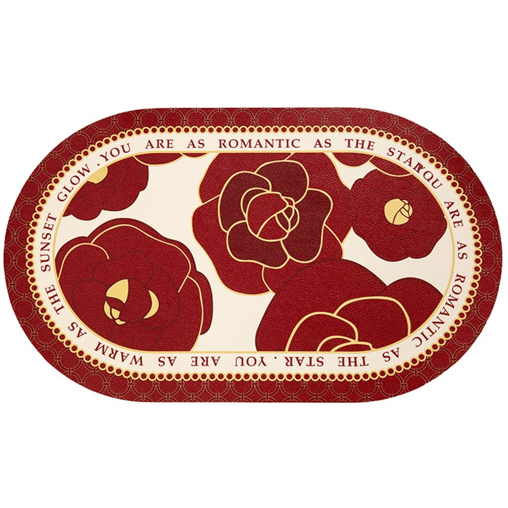 IANSHFKN 2 Pcs Tableware Retro Place Mat Leather Red Heat Insullated Home Western Placemat
