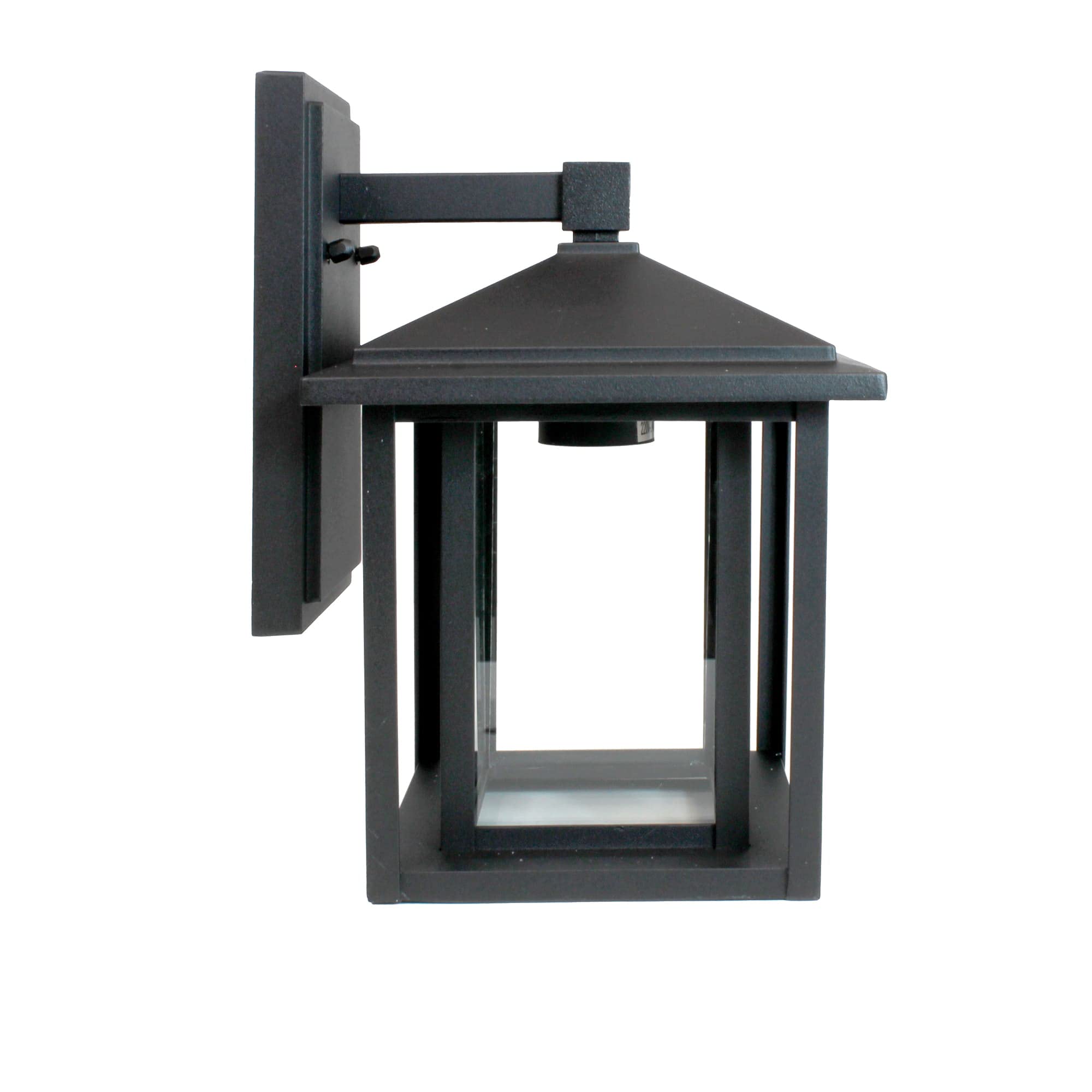 wonderlamp - Aplique de pared exterior Avenida, 1xE27, Máx. 60 W, IP 23, Aplique Vintage, forma de Farol con cristal, Negro