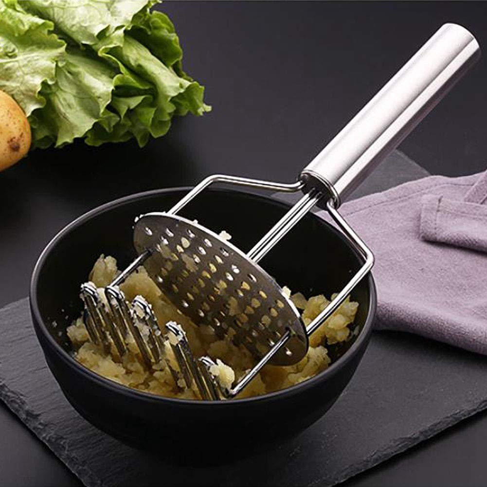 Edelstahl Kartoffelstampfer Langlebig Doppelschicht Kartoffelpresse Küche Kartoffelpresse Hand Kartoffelpüree Maker/3281