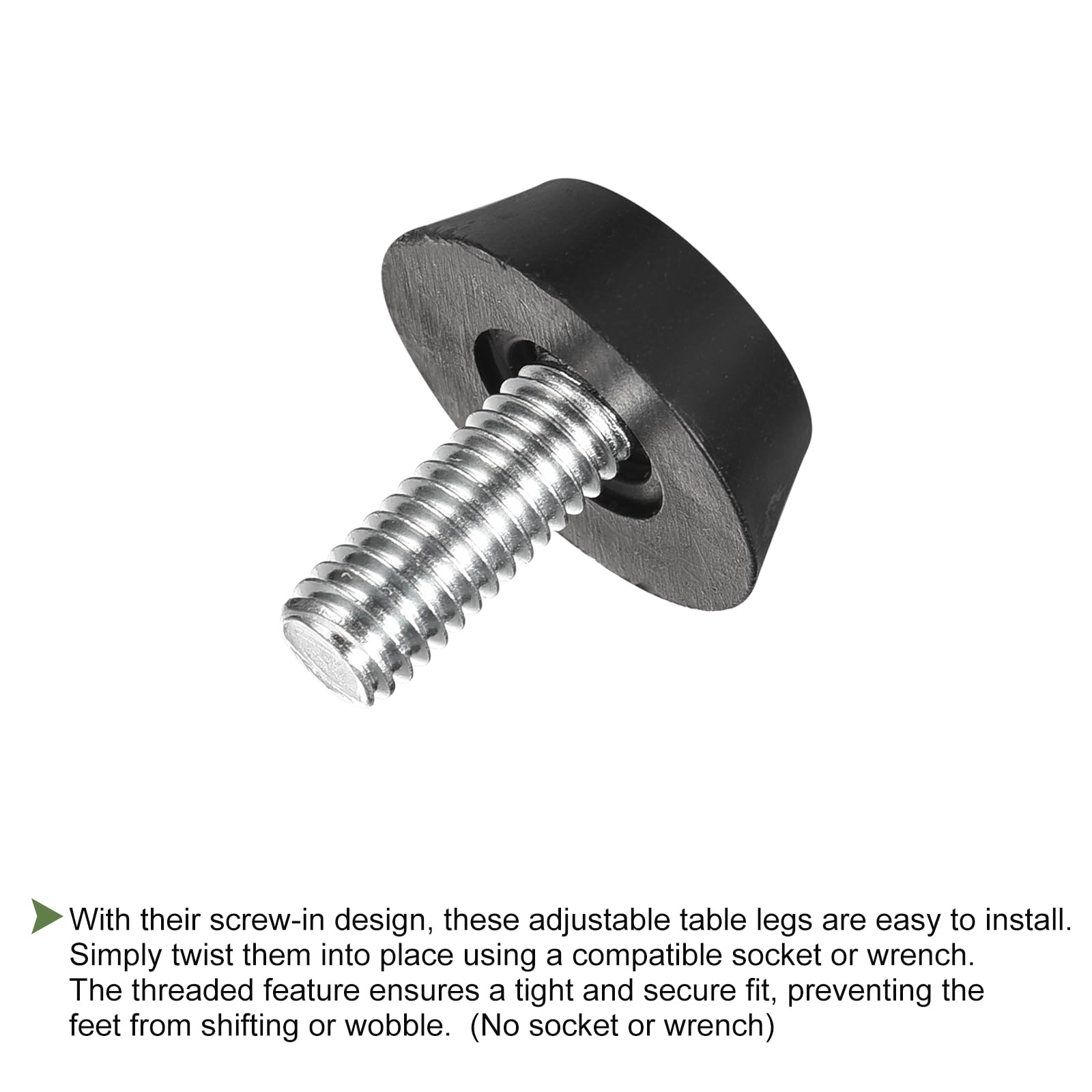INCREWAY Lot De 20 Cales Réglables M6 Pour Meubles Avec Pieds De Nivellement Pour Table Et Chaises Avec écrous En T à Tige Filetée