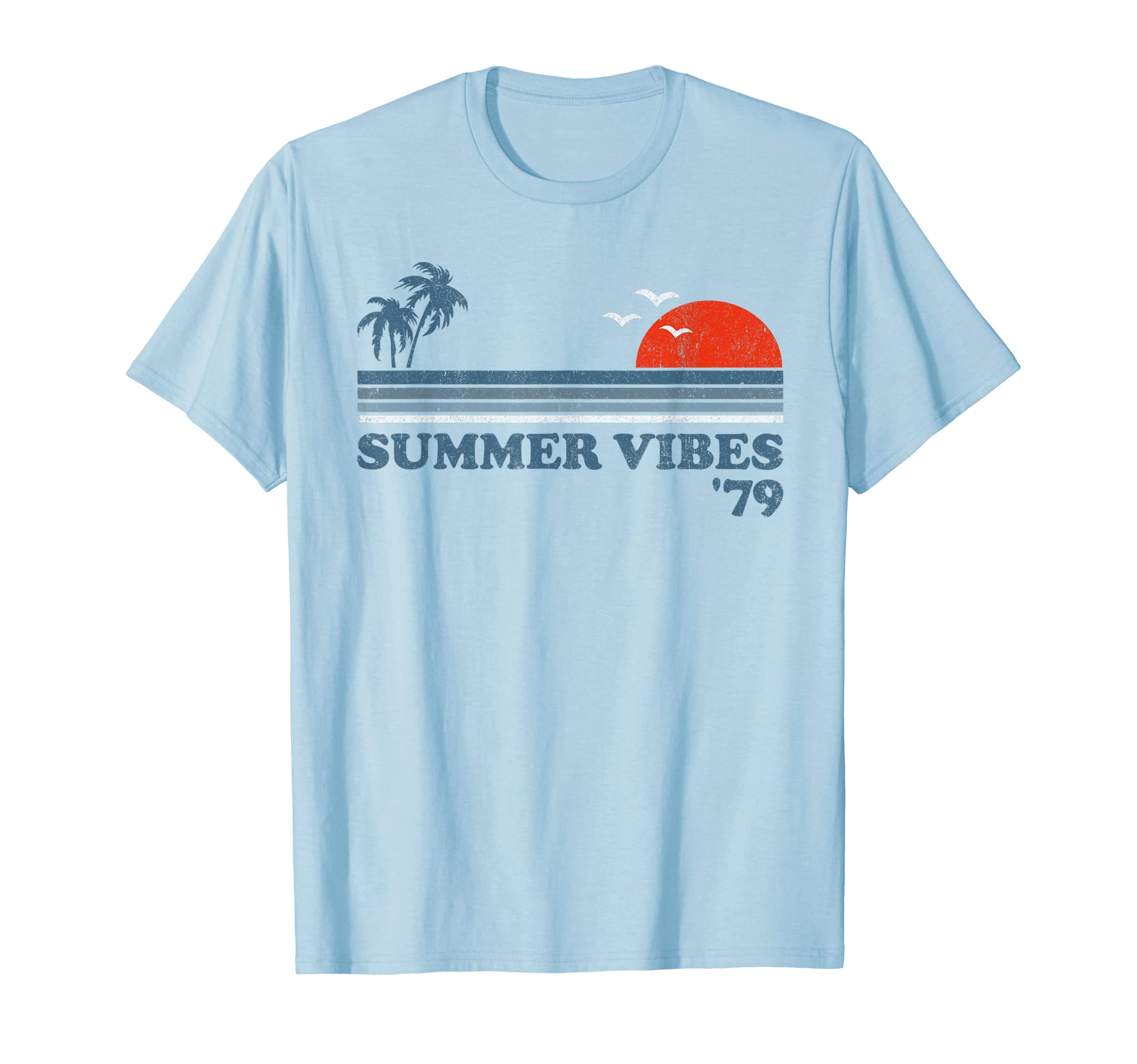 Summer Vibes Vintage Beach Retro Sunset 70's Vacation T-Shirt
