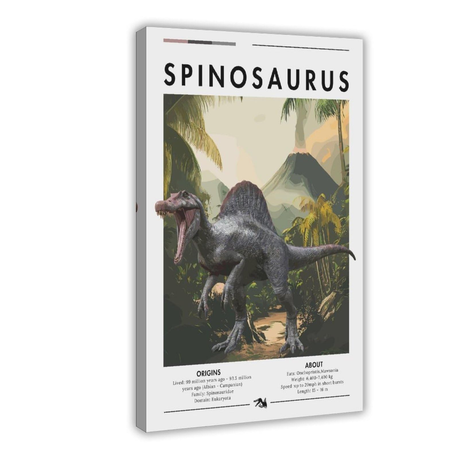 QZFNCOYU Spinosaurus Poster Canvas Poster Wall Art Decor Print Picture Paintings for Living Room Bedroom Decoration 12x18inch(30x45cm)