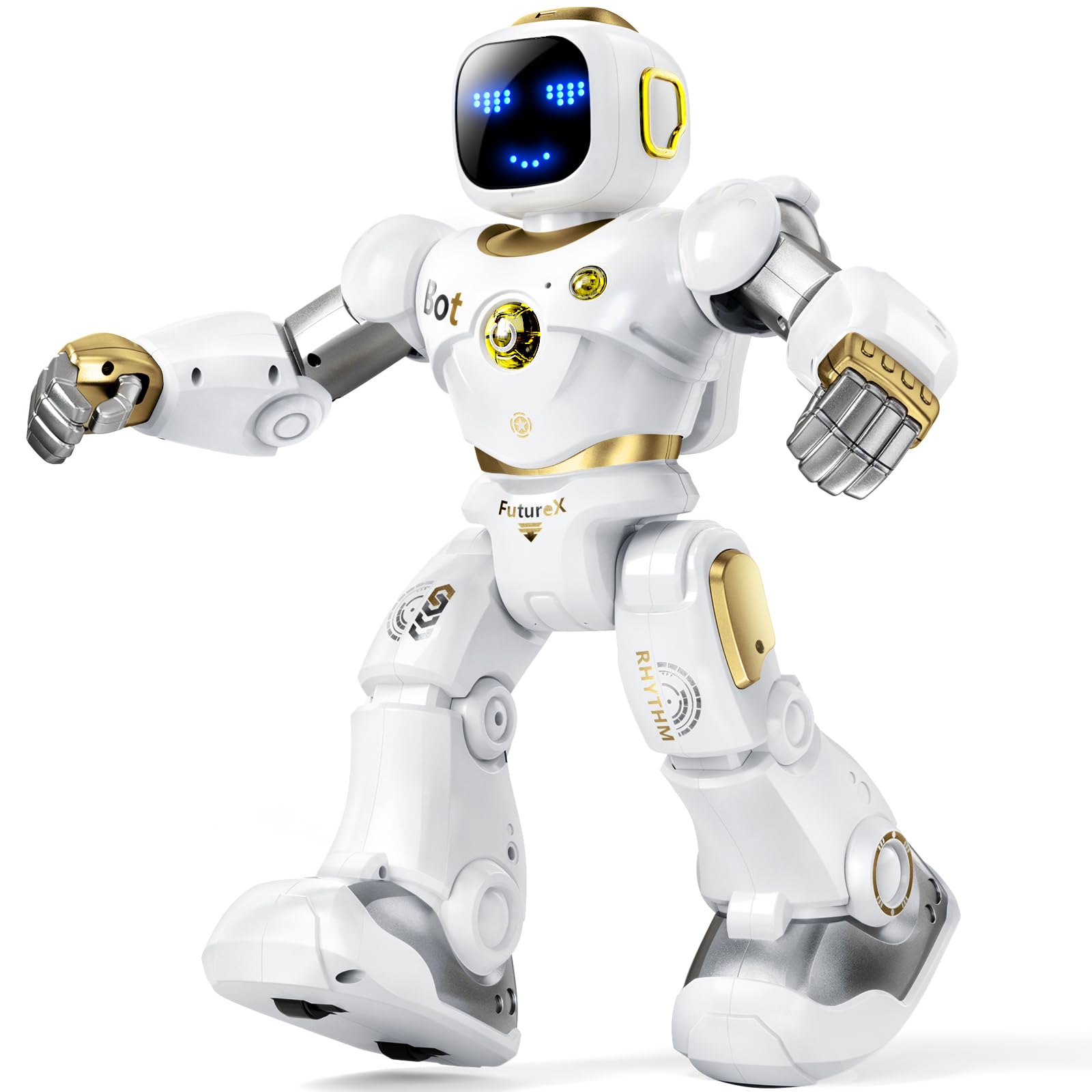 Ruko 1088 Smart Robot for Kids, Large Programmable Interactive STEM RC Robot, Voice Control and App Control, Gifts for Boys and Girls 4 5 6 7 8 9, Gold