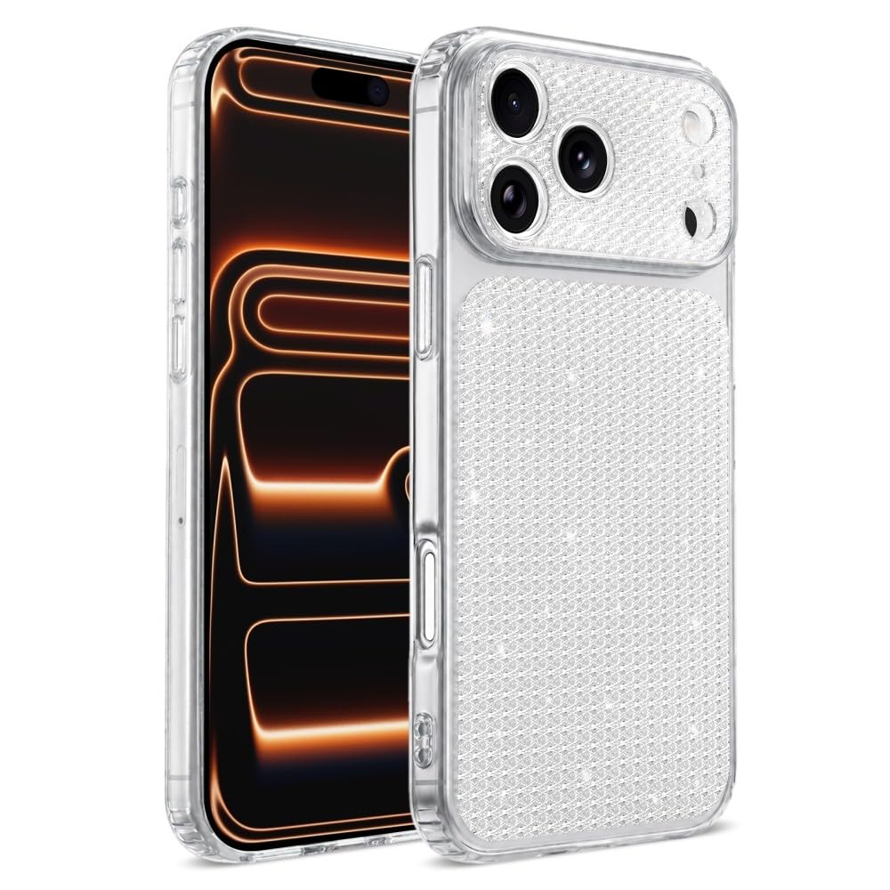 Generic Funda compatible con iPhone 15 (color: transparente) a prueba de golpes con purpurina y carcasa trasera de silicona dura