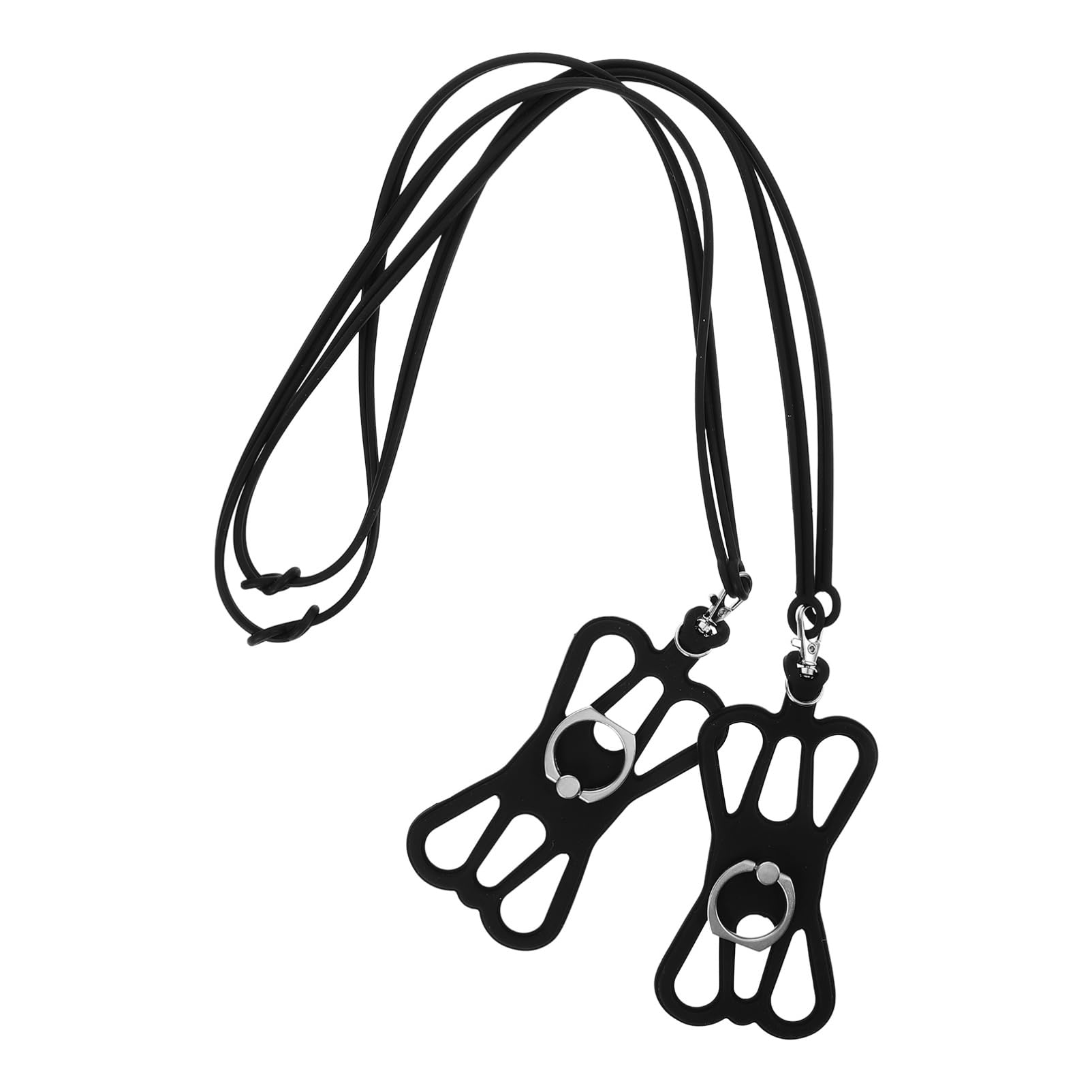Gadpiparty Handy-lanyard-hülle Auto Einziehbar Pro Finger Band Handyzubehör Handyhalterung Handytasche Praktisch Handyhalter Um Den Hals Telefonhalter-lanyard Kieselgel Black