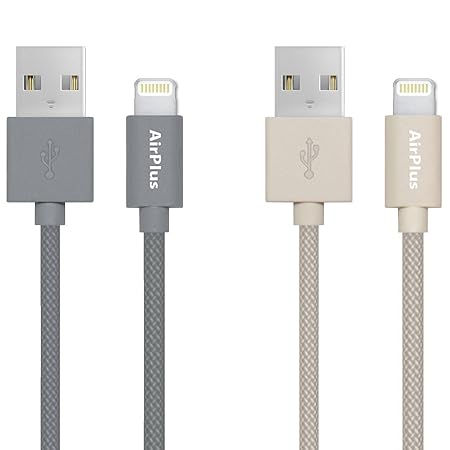 AirPlus AP-AX-905-SGRY/GLD 8 Pin Lightning to USB Cable – 3.2 Feet (1 Meter) (Space Grey-Gold, Pack of 2) at Rs. 199