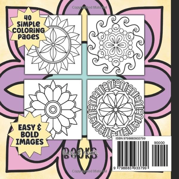 Big and Simple Mini Mandala Coloring Book: Large Print Bold and Easy Mandalas Coloring Book for Kids, Teens and Adults | 6 x 6 inches image 3