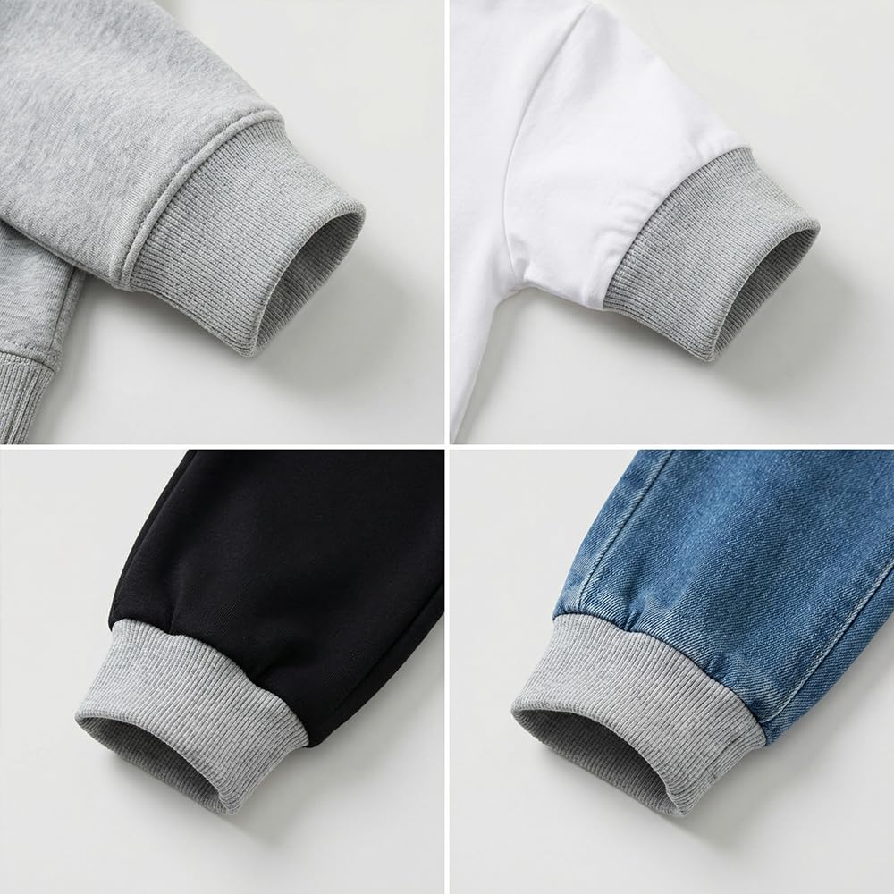 1 Pair of Finished Cotton Rib Knit Cuffs - Stretch Ribbing for Jacket & Sweater Sewing Repair - Navy — view 5