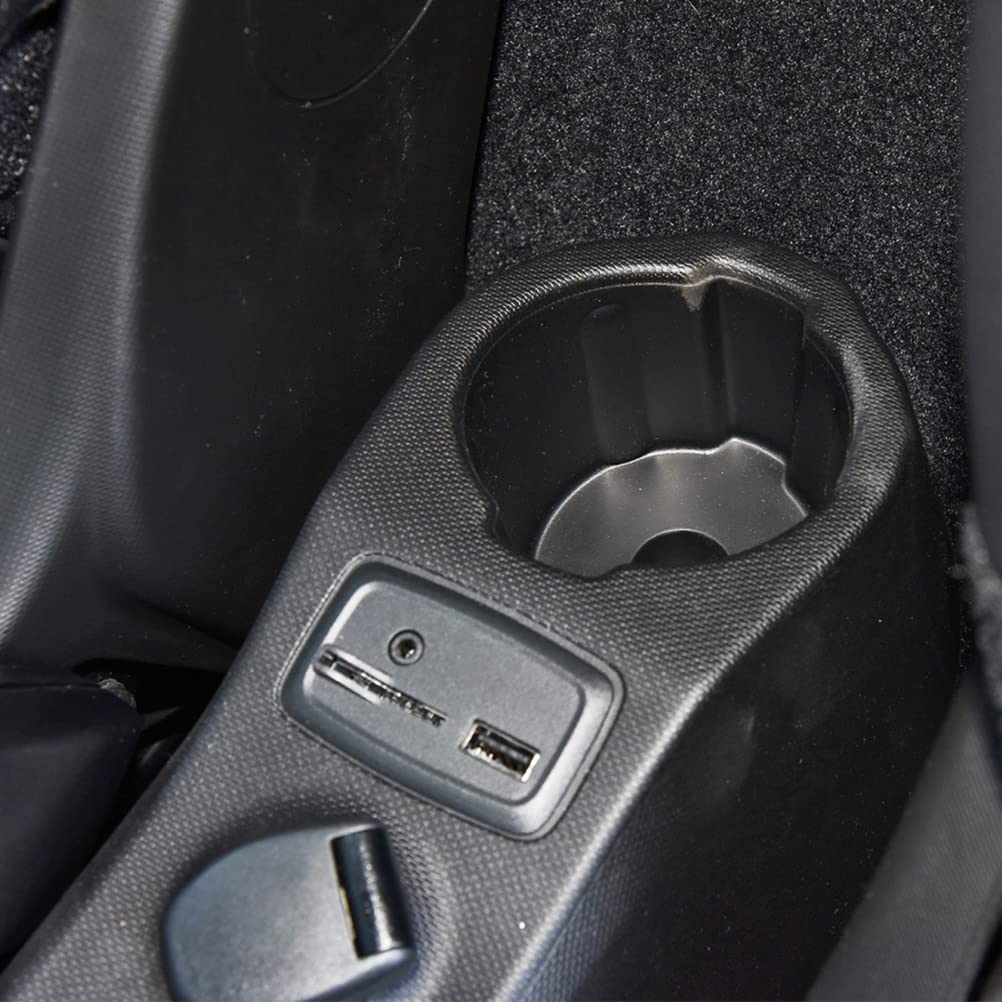 Auto Centrale Bracciolo Compatible with Smart 453 Fortwo Forfour 2015–2019 Braccioli Poggiabraccio Vano Portaoggetti Nero Doppio Spazio di Archiviazione con Portabevande