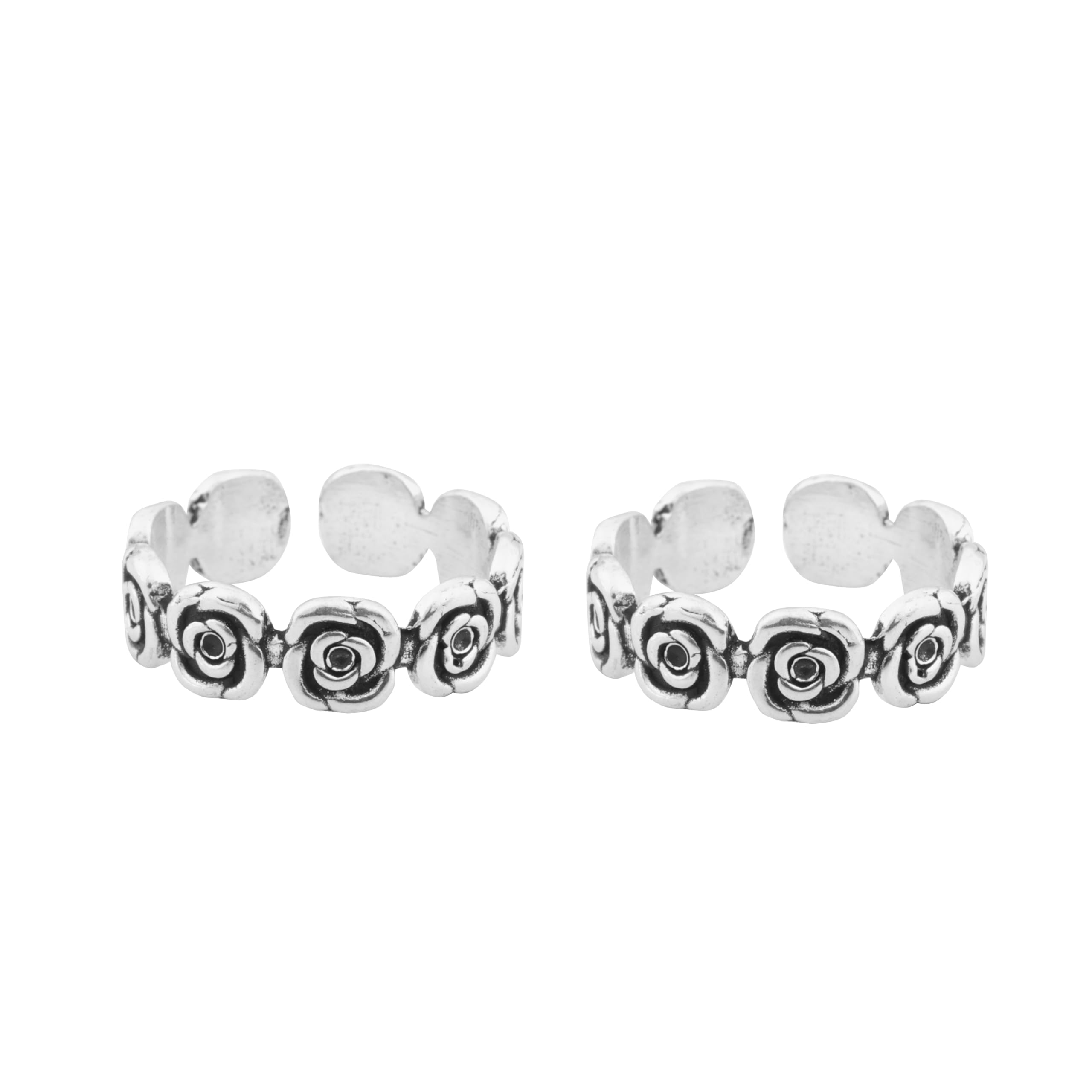 925 Sterling Silver Toe Ring for Women, Adjustable Floral Bichiya, Oxidized Open Band, Boho Vintage Style, Daily Wear Ethnic Foot Ring With 925 Stamp & Certificate of Authenticity | 6 Month Warranty-image-45