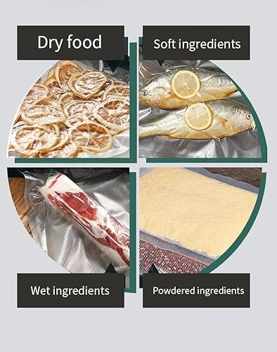 Miniatura 6 de Máquina selladora al vacío, ahorro de vacío de alimentos con potencia de succión de 80 KPa con 25 bolsas, sellador al vacío automático para