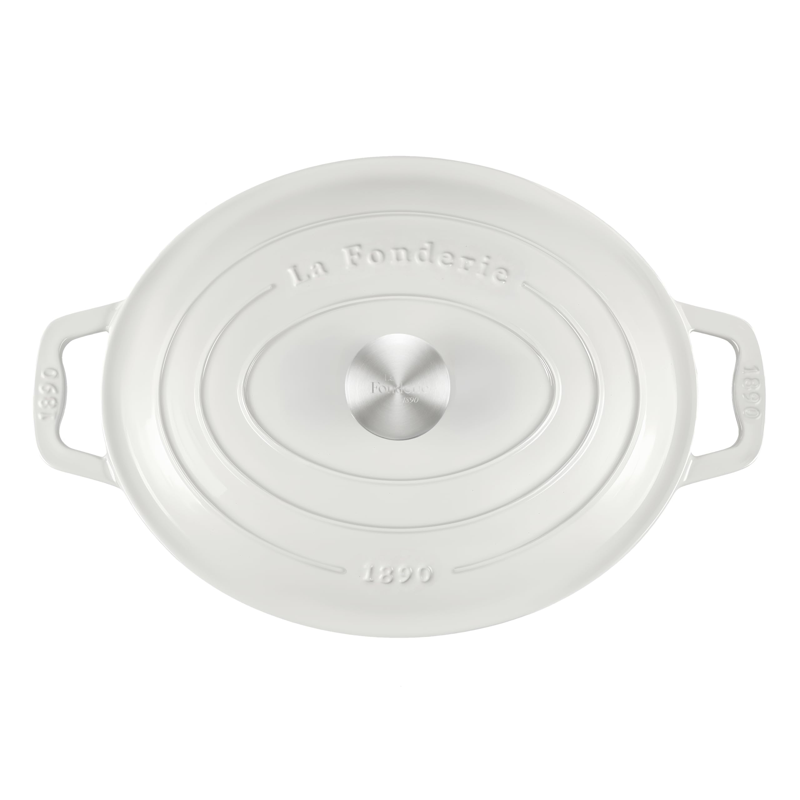 IENA36 - Cacerola de hierro fundido esmaltado, capacidad 7,7 L, color beige, compatible con todos los fuegos, inducción, gas, eléctrica, parrilla, horno, tapa fundida, ideal