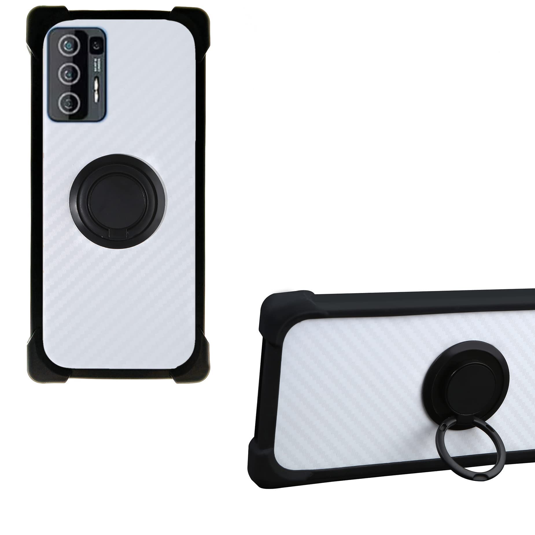 Case for Lava Agni 5g Case Compatible with Lava Agni 5g Phone Case PC backplane + Silicone Soft Frame Cover [360 Metal Ring, Magnetic Car Mount] CSKB-HEI