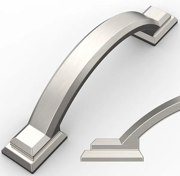 Amerdeco 10 Pack Brushed Satin Nickel Cabinet Pulls 3 Inch(76mm) Hole Centers, Handles for Kitchen Cabinet Hardware, Arch Cabinet Handles for Bathroom Dresser Drawer Handles ZH0016…