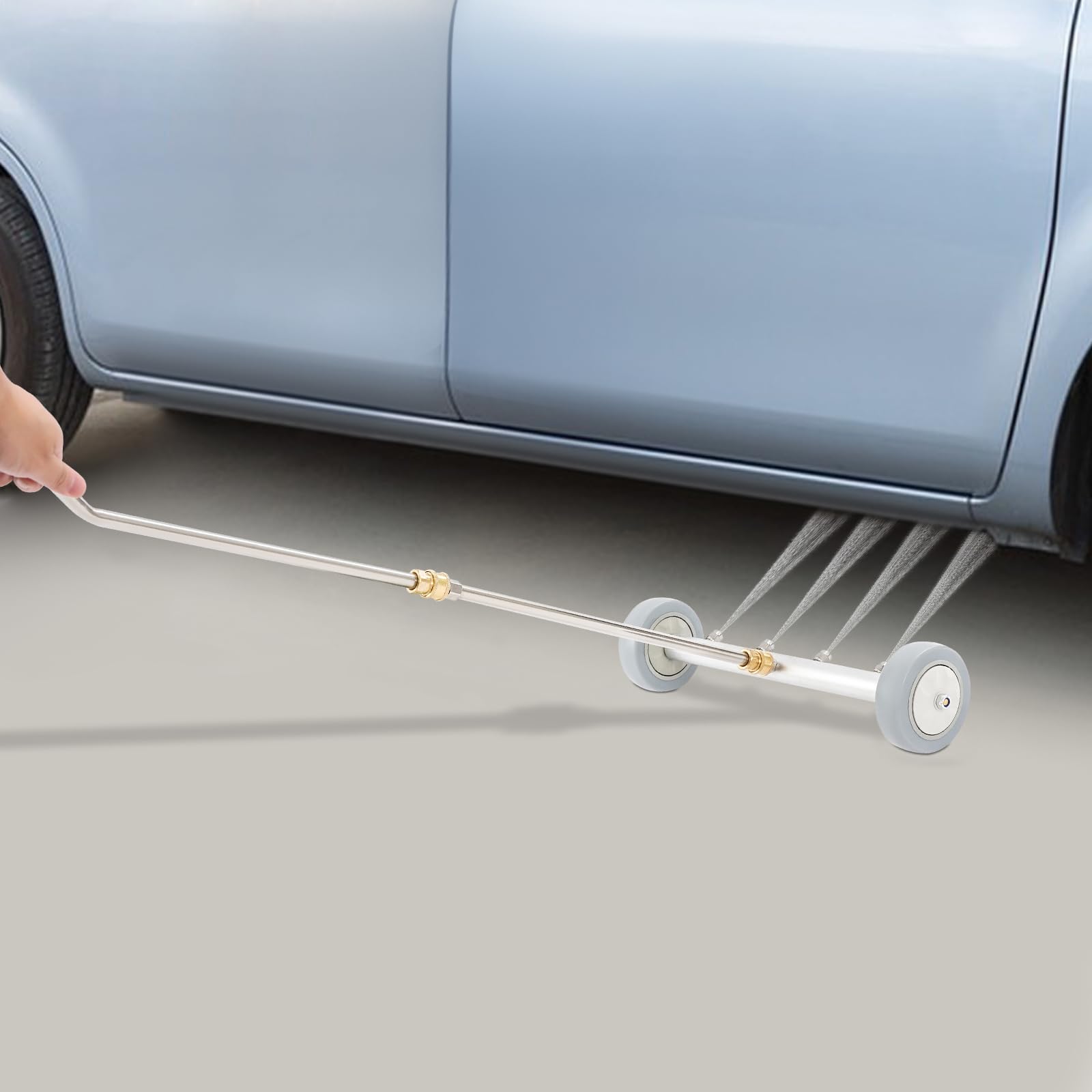 Podwozie samochodowe do myjki wysokociśnieniowej 4000 psi, środek do czyszczenia podłogi, 39 cm, szczotka wodna z 4 dyszami i 2 drążkami przedłużającymi do SUV, samochodów osobowych i wjazdowych