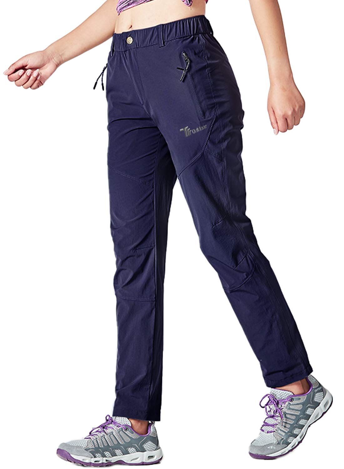 TBMPOY Women's Outdoor Hiking Stretch Work Pants Quick Dry Lightweight with Zipper Pockets UPF 50 Sun Protection