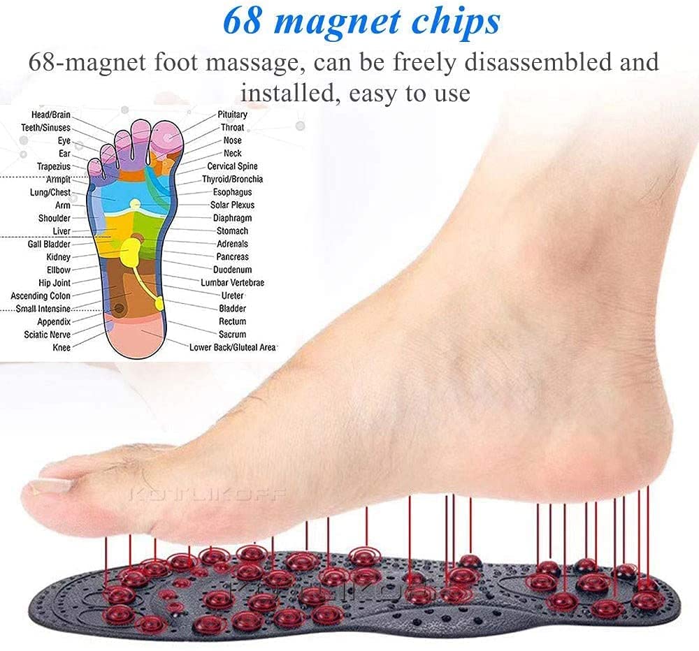 Wkładki, Wkładki do masażu magnetycznego, poduszki Body Detox Slimming Magnetic Arch Support Shoes Pads(2 Pair,L)