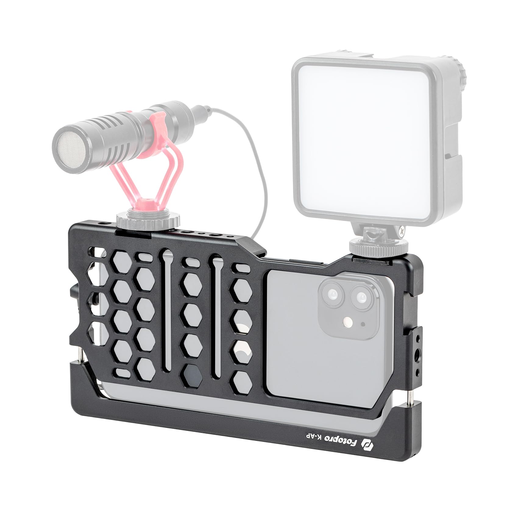 Fotopro Stabilisateur Vidéo Universel pour Téléphone Alliage d'aluminium Trois Chaussures Froides Smartphone Video Rig pour Vidéographie Photographie Vlogging Streaming en Direct Réalisation de Films