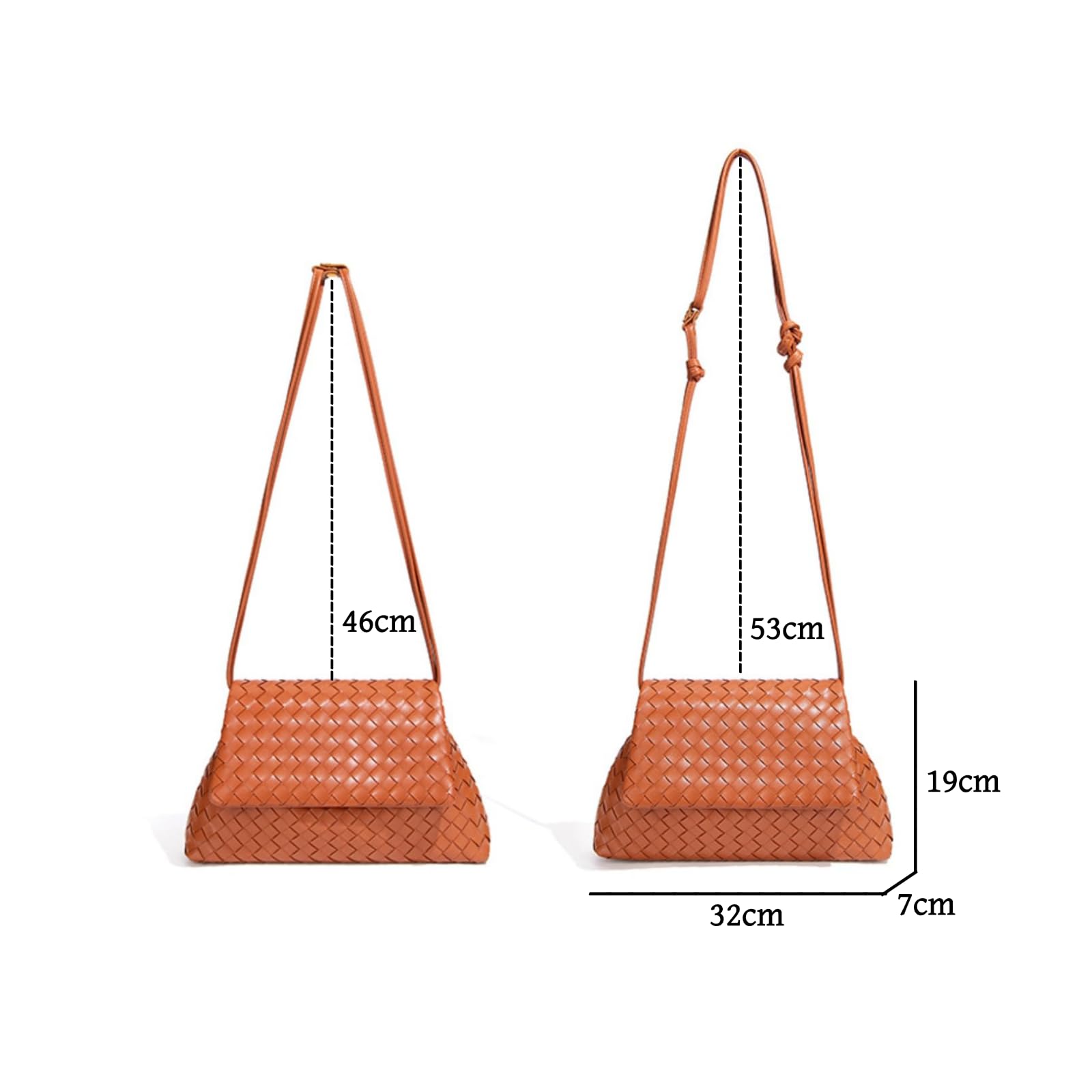 Borsa Hobo Intrecciata Per Donna in PU, Borsa A Spalla Con Patta Magnetica, Tracolla Regolabile Grande Capacità Per Uso Quotidiano Lavoro E Shopping