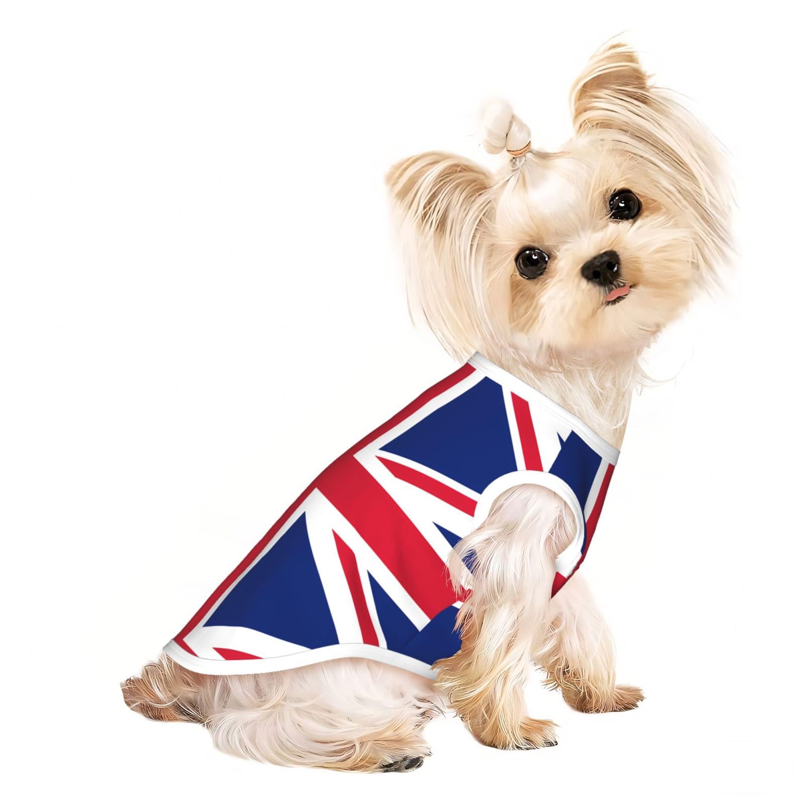 British flag Print Dog Shirts,Summer Puppy Clothes Comfort Sleeveless Pet T Shirts Vest,for Small M Dogs Cats Gift