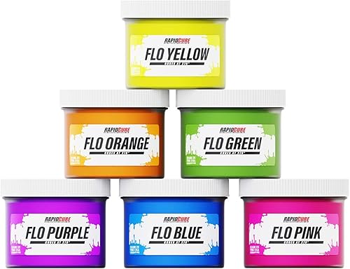 Miniatura 7 de Juego de tintas de serigrafía Rapid Cure de 6 colores para serigrafía de tela de serigrafía, curado a baja temperatura, 8 onzas, tinta de plastisol
