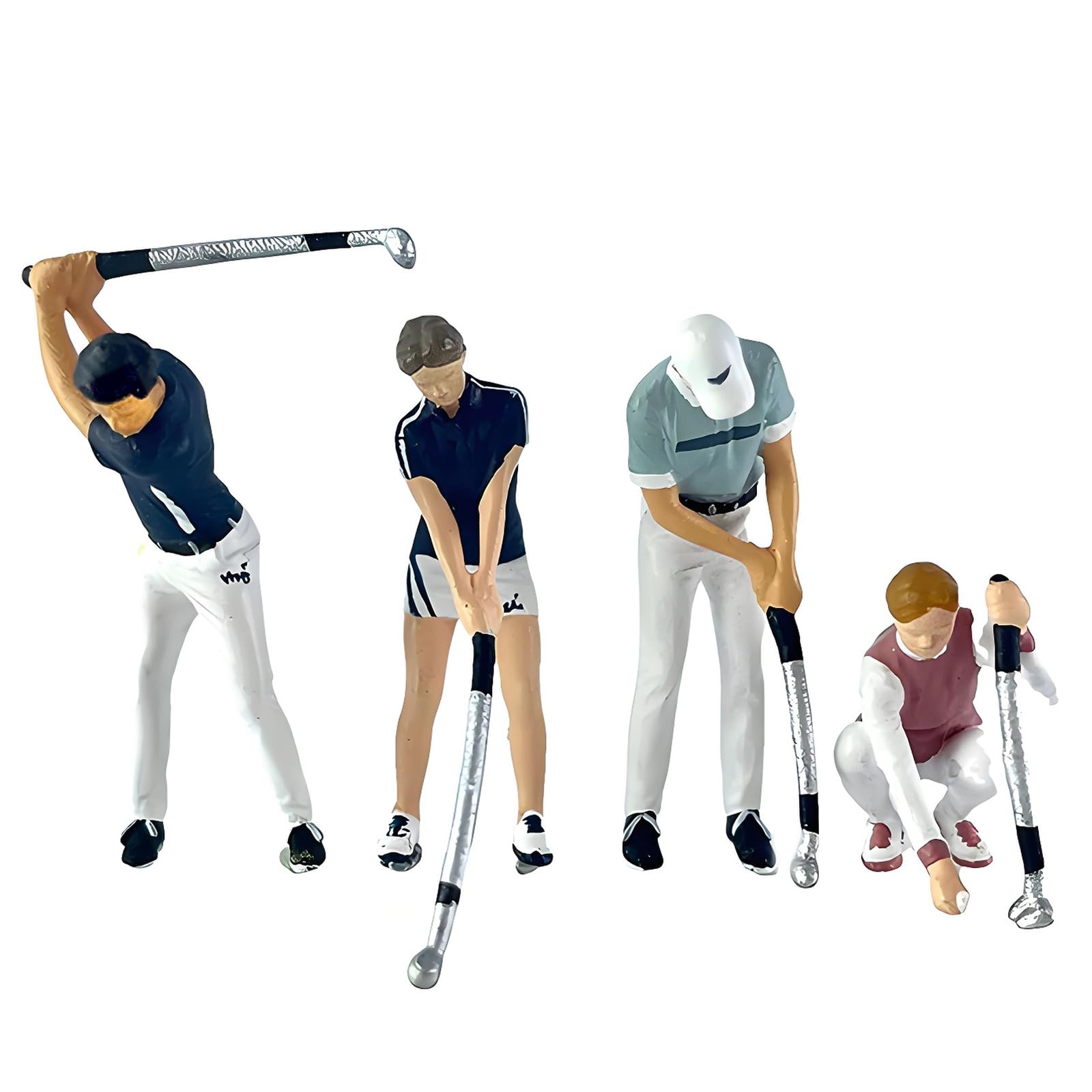 Zxfdsfdbnm 1: 64 Scale Hand Painted Resin Collectible Figures Realistic Golf Player Figure Model for Miniature Scenes Dioramas Props Golf Player Figure Model