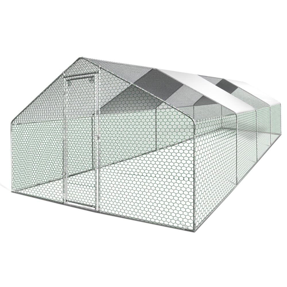 TERRE JARDIN - Enclos Poulailler, 8 x 3 x 2 m - Volière Extérieure, Parc Grillagé 24 m²