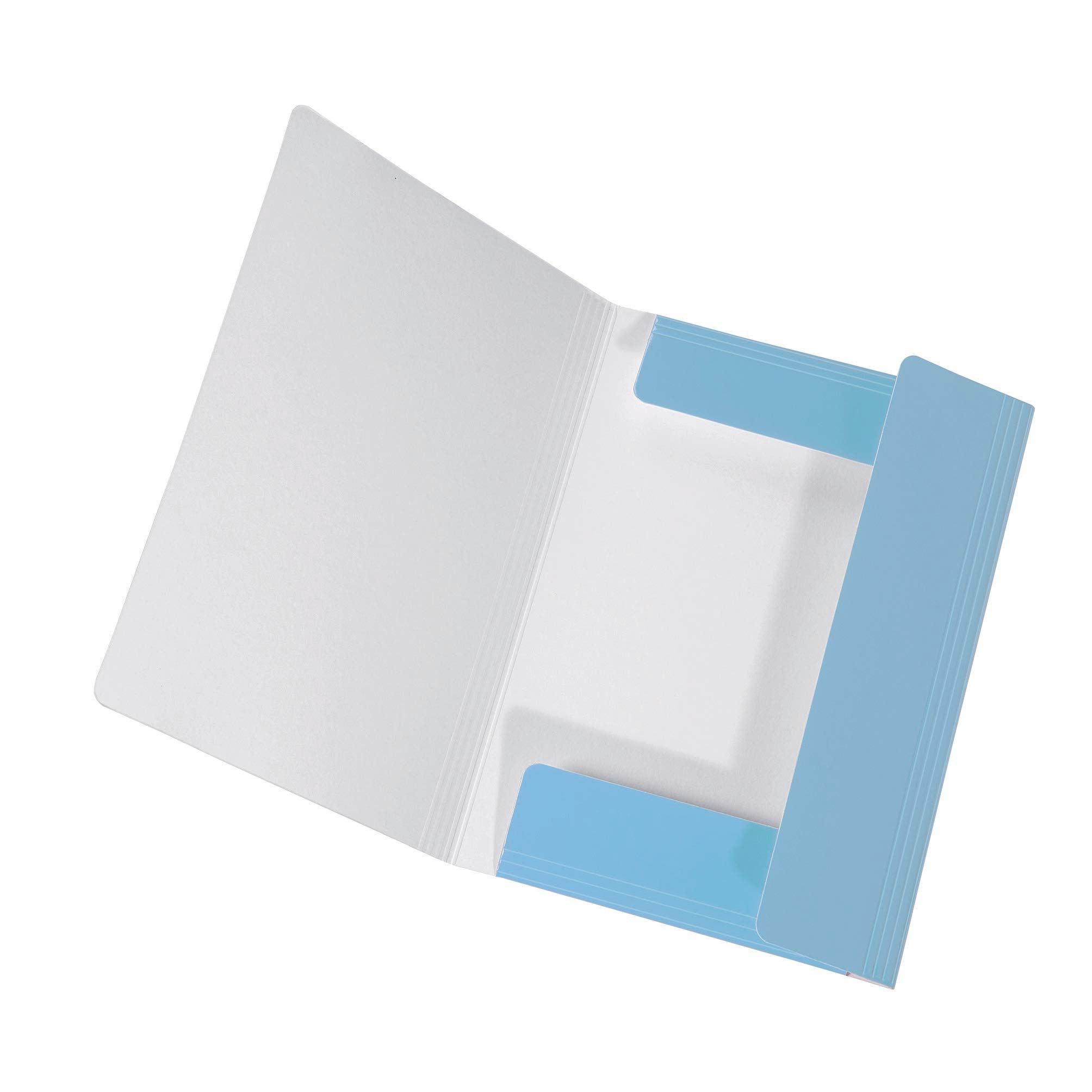 Original Falken PastelColor folder. Made of extra strong cardboard with 3 flaps and elastic band for DIN A4 pastel colour sky_blue Storage drawing folder for school