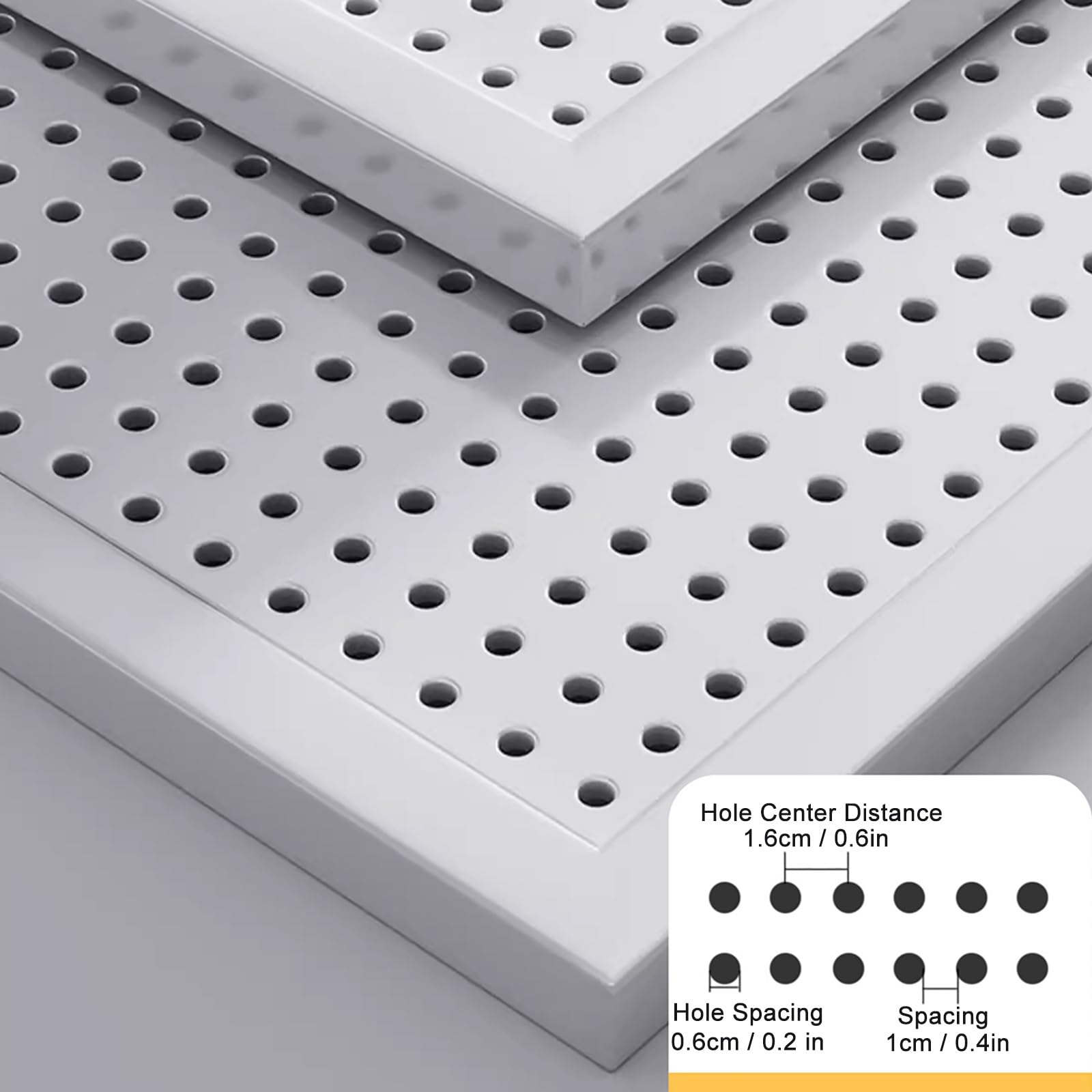Werkzeugwand, Metall-Pegboard, Stecktafel mit 10 Haken für Werkbank, Garage, Büro, Küche und Bastelraum(White,80 * 50cm/31 * 20in)
