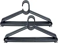 Kit com 50 Cabides Reforçado Adulto para Roupa Calça Camiseta Casaco Blusa Cor Preto